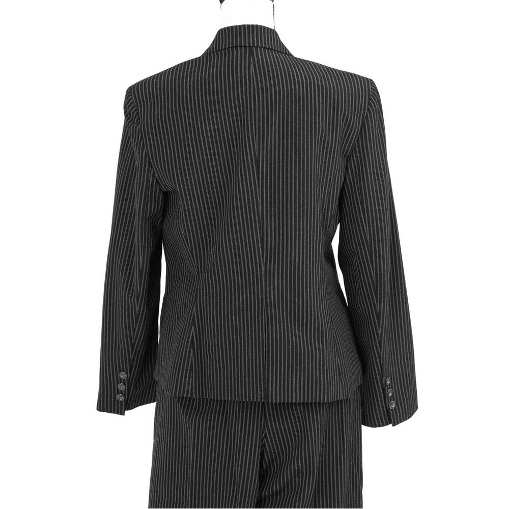 Vintage black pinstripe pantsuit tailored Evan-Picone 12/14 - Picture 5 of 16